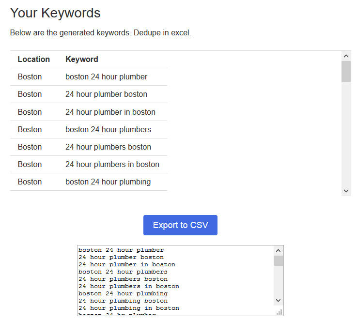 Imforsmb.com's Bulk Keyword Generator